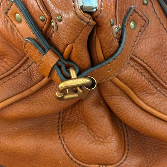 Chloe Vintage Paddington Satchel Calfskin Leather Ecureil Brown Medium - Picture 13 of 16